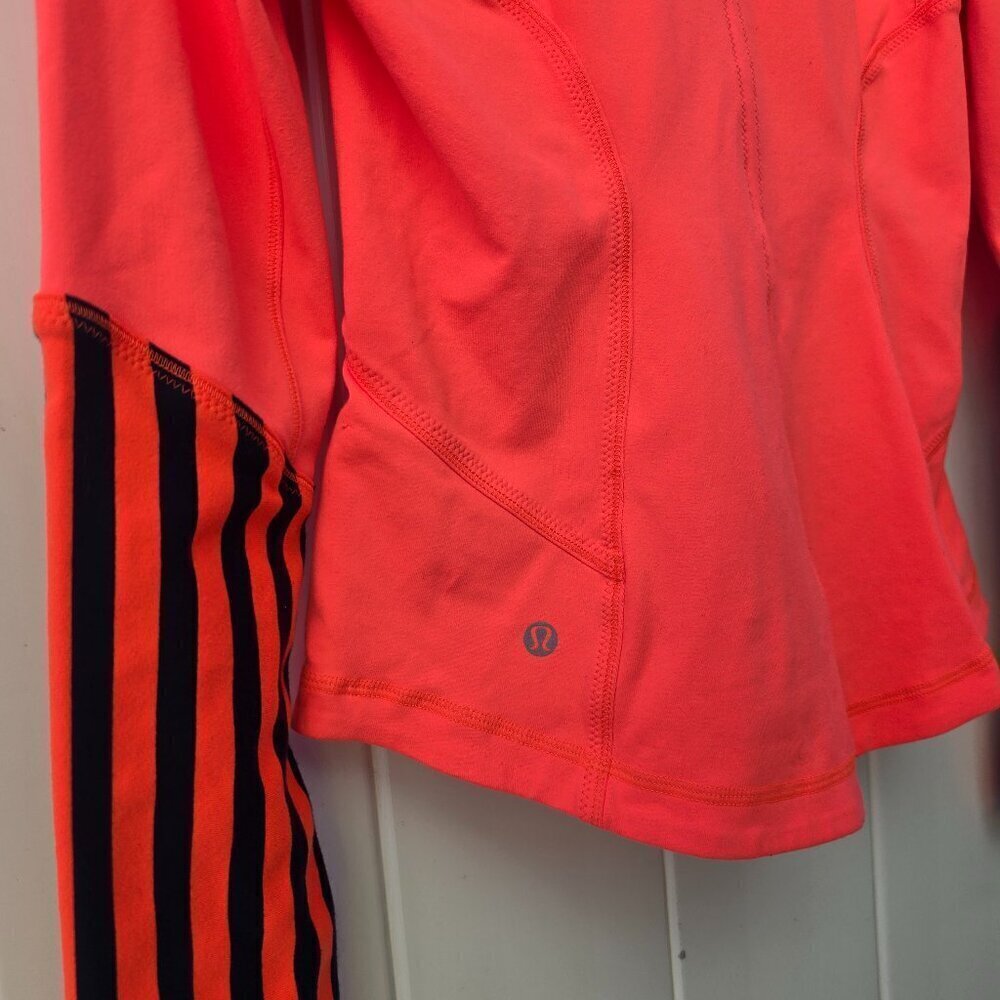 Lululemon Forme Full Zip Jacket Light Flare Classic Stripe Size 6 - Picture 12 of 14